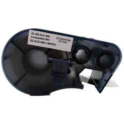 MC-500-595-WT-BK 12.7mm Black on White Durable Vinyl Labels